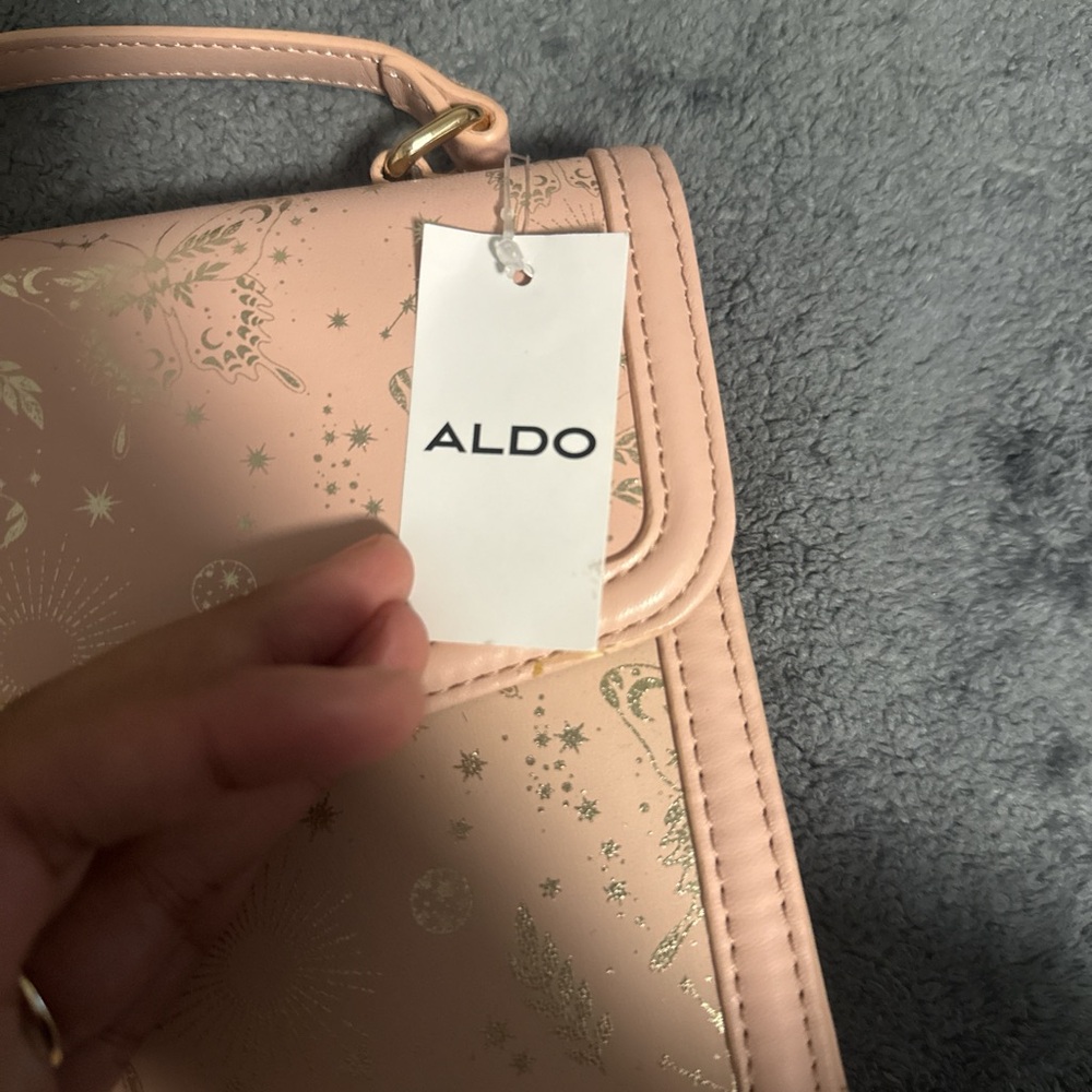 Aldo Blush Pink Shoulder Bag with Gold Accents
